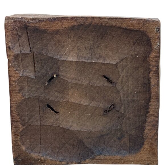 Vintage Hand Carved Folk Art Wooden Man Statue Hat & Suspenders 10" - Picture 8 of 8